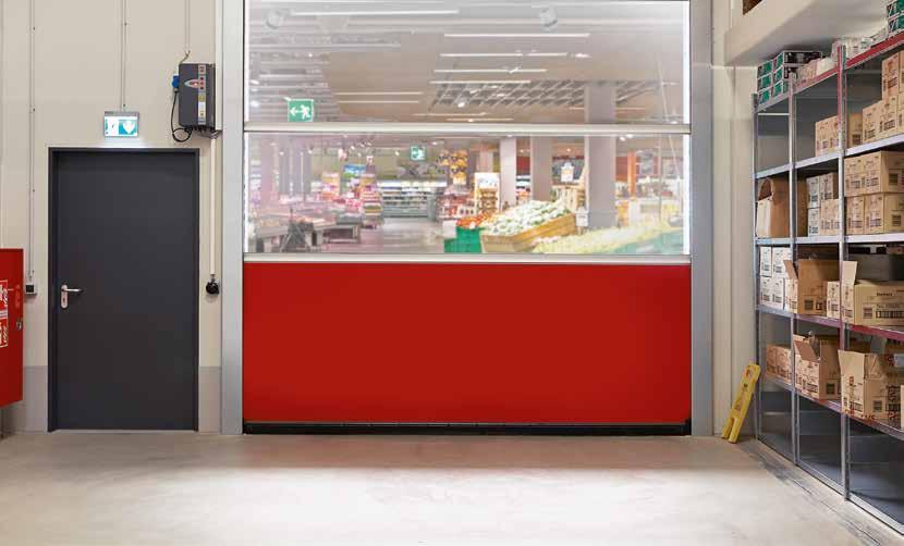 Door type V 5015 SEL From a height of 3000 mm, you can optionally receive the door with two vision panels