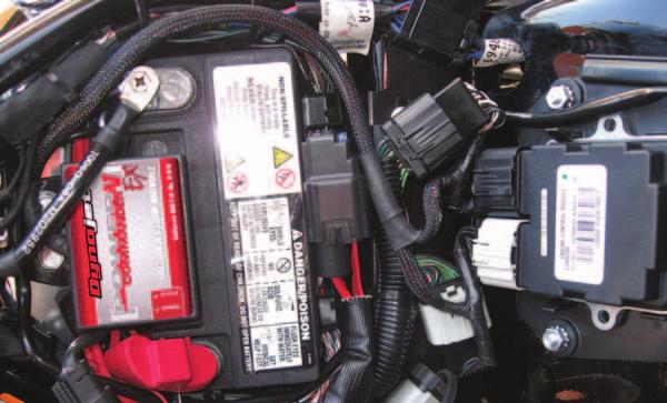 Ground wire Remove 5 Install the PCV in the cutout of the battery and route the harness to the