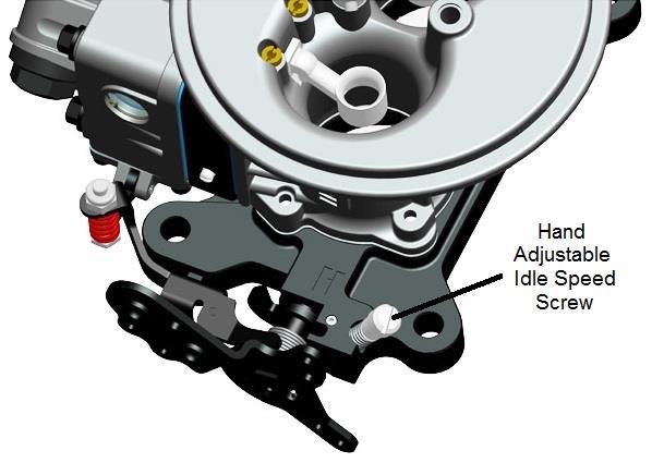 IDLE SPEED SCREWS: The idle speed screw controls the throttle plate position at idle, which in turn raises or lowers the engine RPM. 1. Start the engine and allow it to warm up. 2.