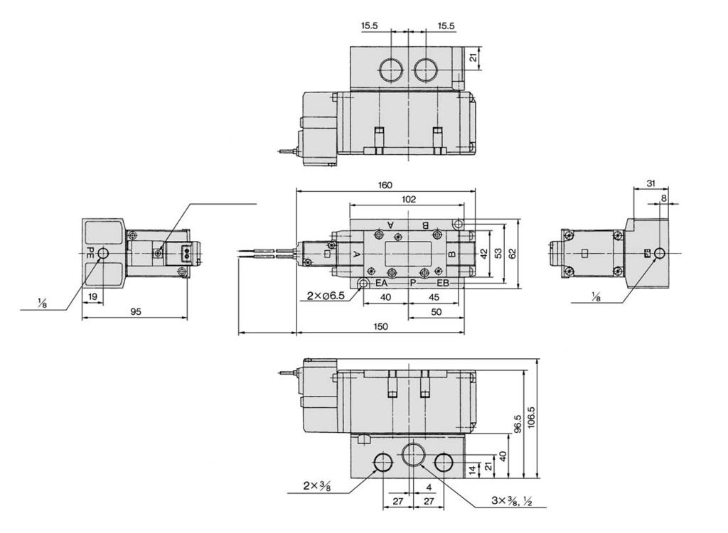 Series VFR4 Non Plug-in: Position Single position single: VFR44 - G Manual override