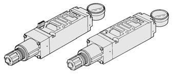 Plug-in type VVFS5-P-4- Non plug-in type VVFS5-P-4- Individual EXH spacer Exhaust port can be located at each valve individually after individual EXH spacer is mounted on manifold block.