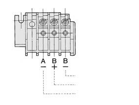 (+) w q (Jumper bar) COM(+) + + A B 4 B side solenoid Common (COM) terminal A side solenoid Although A, B+ and B marks are indicated on the terminal block, this can be used as either +COM or COM.