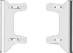 The narrowest (16W) configuration is illustrated below; For every 1 increase in back width, adjust each mounting bracket outward by 1/2.