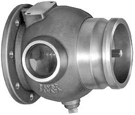 Vapour Valves Bulb designed for maximum vapour flow (low resistance) for fast loading of tankers With angled