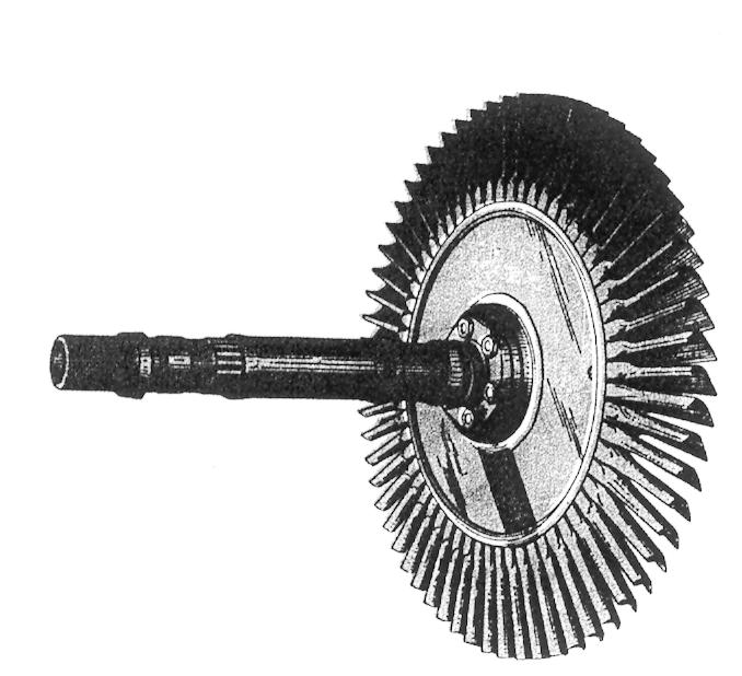 the top one. Ducting from the combustion chambers to the turbine nozzle changes the air passage from the six circles to annular shape.