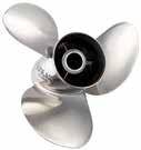 Smaller sizes offered in extra large diameter with increased blade area. Large ear design is ideal for pontoons, commercial hulls, and heavy loads. Four blade propeller.