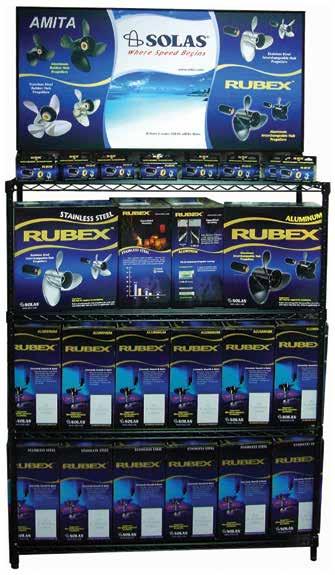 Interchangeable Hub 1033 Rubex Display Racks Must Order Propeller and Hub Kit Separately! RUBEX INTERCHANGEABLE HUB DISPLAY - STAINLESS STEEL Kit Contains: Dia.