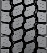 Optimal power transmission on various road conditions, through an innovative tread compound. Unidirectional, arrow shaped tread pattern minimizes typical drive tire wear effects.