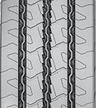 number of biting edges for increased traction. Pyramidal stone ejectors in all tread grooves to stop stone retention for long casing life. Durable compounding for mileage.