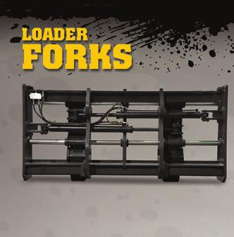 HYDRAULIC Hydraulically powered forks allow for quick adjustability of