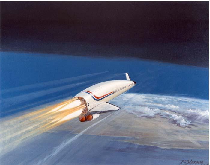 Figure 4-1 The HOTOL spaceplane concept (RD1) If a future launch vehicle is to achieve a low specific launch cost (low cost per kilogram placed into orbit) and be genuinely easy to operate, then it
