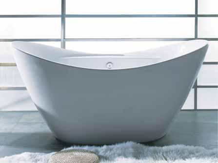 ACRYLIC FLOOR STANDING BATHTUBS Mirage BA0224 Free standing bathtub with integrated surround panel, legsets and automa c bath waste & overflow set