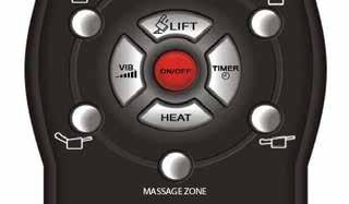 MASSAGE AND HEAT FEATURES The massage zone button (green circle in Figure 2.4) will cycle through the 4 massage zones. You will see which massage zones are on the remote LCD display.