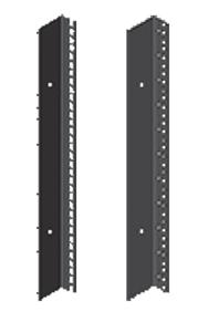 General Accessories 19-in. and 23-in. Rack Angles Made of 14 gauge steel with square holes or 12 gauge steel with 10-32 tapped holes. Provides 19- or 23-in. rack spacing depending on frame width.