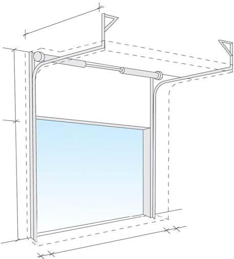 1.3.4 High Lift Building type: High ceilings. On the High Lift track set the spring package is placed high above the door.