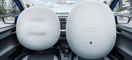 the FABIA offers six airbags as standard across all models: driver and front