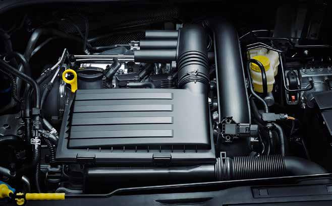 PERFORMANCE ENGINE The FABIA is offered with two new Volkswagen Group turbocharged petrol engines - 70TSI and 81TSI - variants that are lighter and more fuel efficient than previous generations.