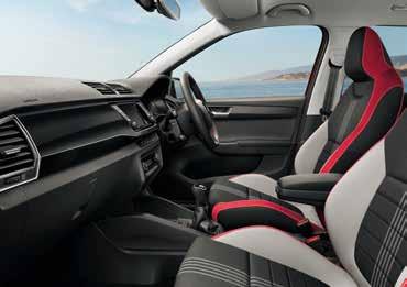 The 3-spoke, multifunctional, flat-bottom sports steering wheel is in