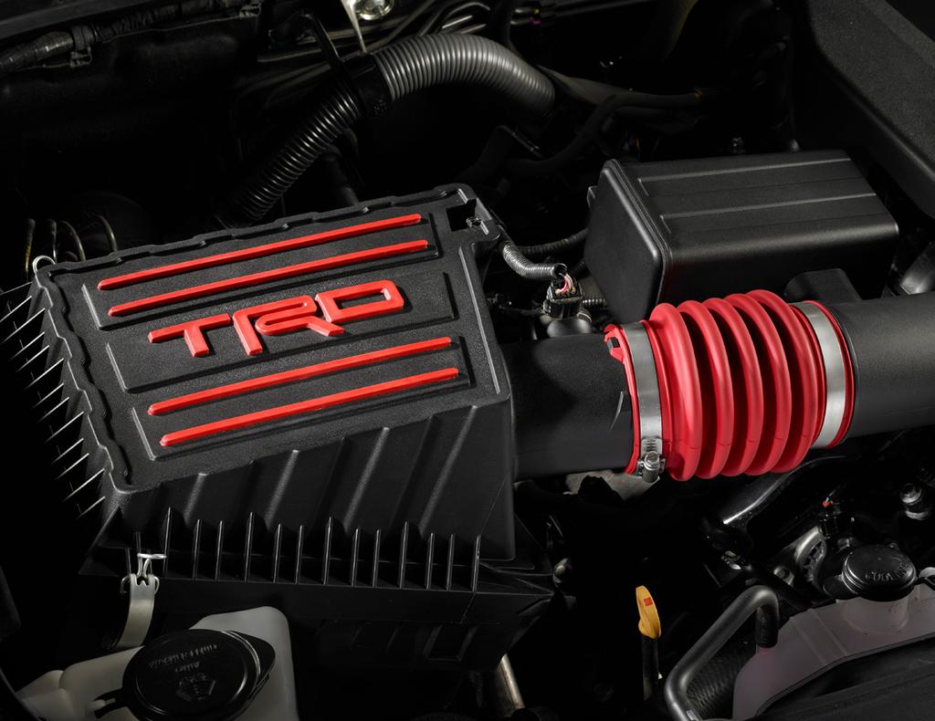 3 /7 TRD Air Intake Feed your engine some cooler air and quantifiably increase its performance with the TRD air intake.