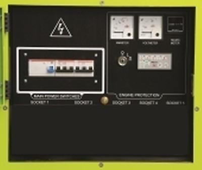 MCP - Manual control panel Mounted on the genset and complete of: analogue instrumentation, control, protection of the generating