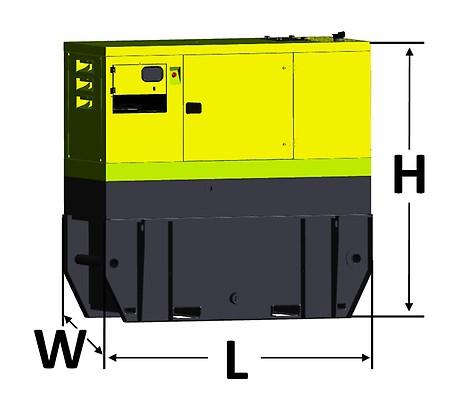 detection sensor - Manual oil drain pump) AFP - Automatic Fuel Pump ACP Extended Fuel Tank Fuel tank capacity l 450 Length (Genset) (L) mm