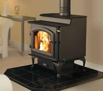 WOO stoves xplorer II shown in porcelain mahogany ast iron series Quadra-ire cast iron wood stoves elevate the our-point Burn System to a whole new level.