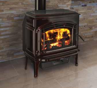 30 shown with optional black Queen Anne legs. Step top series wood stoves offer proven performance with clean burns, easy operation and durable construction.