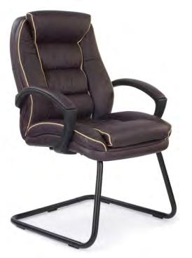 DPA609AV/L/BX ALBERTA & COLUMBIA DPA609KTAG/L - Leather High back leather faced Executive with Ivory leather/ Dark brown piping Quality soft feel leather contoured upholstery set Co-ordinated piping
