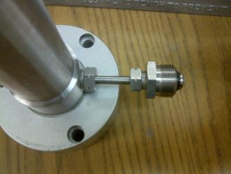 of pump Set column onto pan