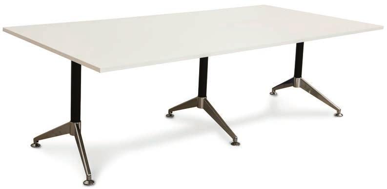 particleboard tabletop with melamine finish and powdercoated steel frame 2400 W x