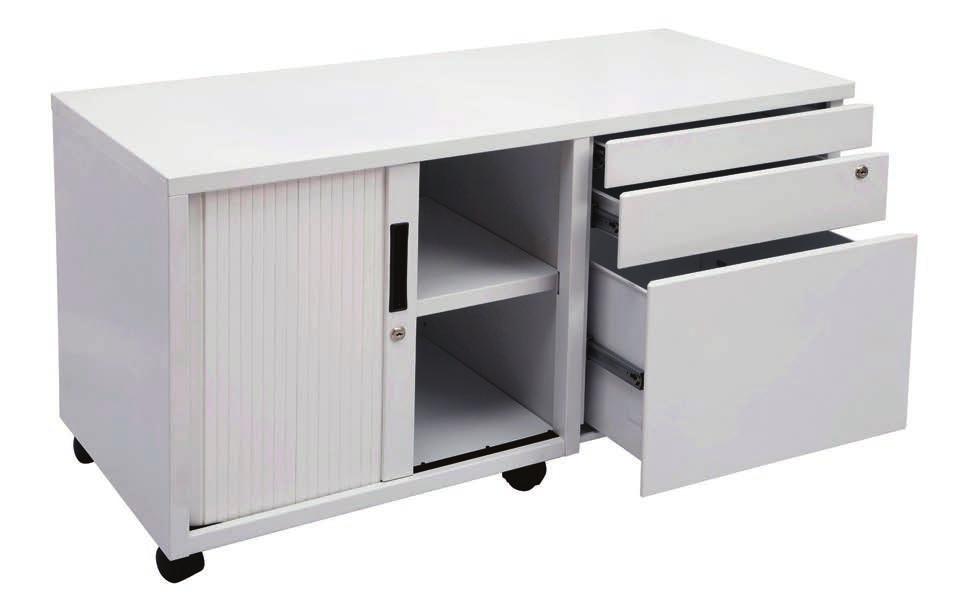 Steelco Tambour Range Lockable doors Height-adjustable shelves Weight capacity per shelf: 80kg
