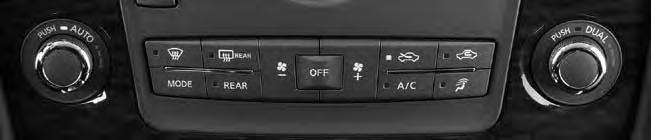 5 6 3 7 8 4 0 9 HEATER AND AIR CONDITIONER (automatic) AUTO BUTTON/TEMPERATURE CONTROL DIAL Press the AUTO button, and the system will automatically control air flow distribution and fan speed to