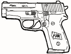 Adopted by the Swiss army, the Sig Sauer P210-2 is a very easy pistol to maintain. Accuracy : +2 Sig Sauer P220 Cost : 175 eb Weapon used in the past by the Swiss army.