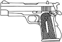 Colt.45 M1911 A7 Cost : 110 eb Length : 22 cm US Army issue pistol in the 20's, the Colt.