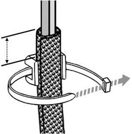 Clip excess length of cable ties as flush as possible to avoid creation of a sharp edge.