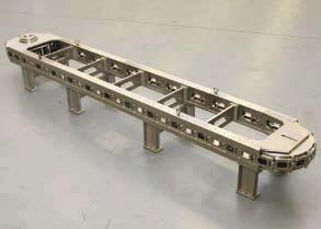 Its open frame design allows access to both sides of the conveyor rails and through the hollow chain link option. Frame components are nickel plated steel.