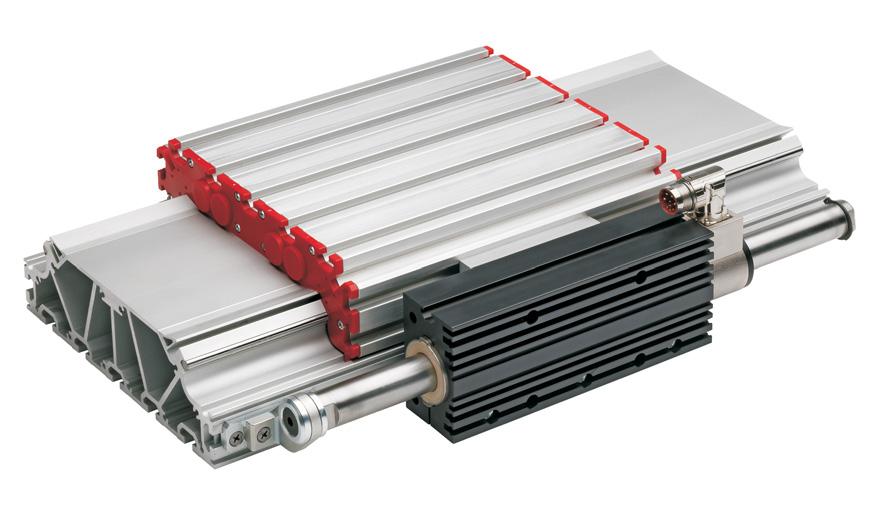APPLICATION EXAMPLE The linear guides LMX01 and 01 can be driven by linear motors.