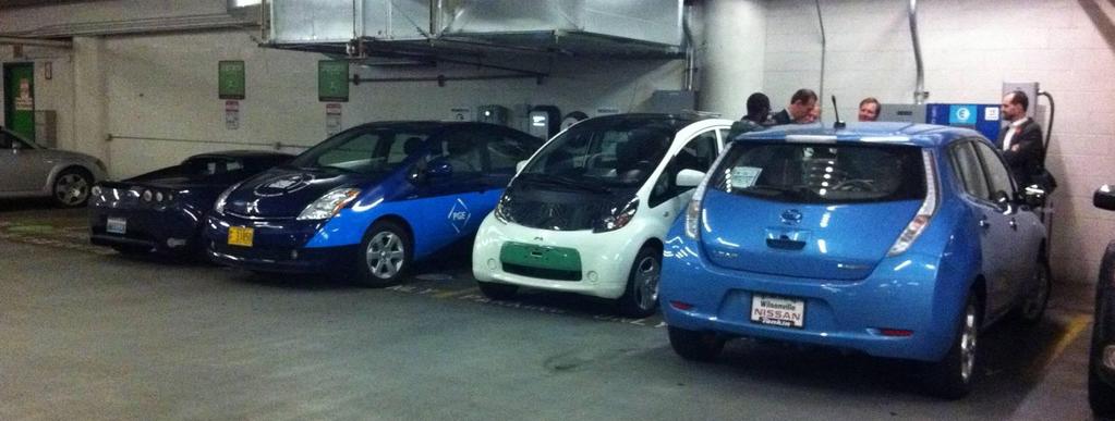 4 different Levels charging at once Tesla Roadster 208 volts 70 amps Level 2 A123 Prius 120 Volts 12 amps Level 1