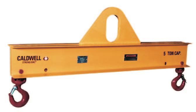 Model 20 - Low Headroom Multiple Spread Lifting Beam Ideal where headroom is limited. Beams over 4 have 3 spreads. 3 & 4 beams have 2 spreads. Swivel hooks with hook latches standard.