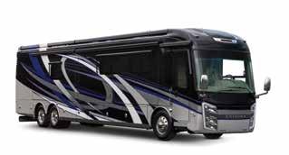 Premium Features: Wood Grain and Leather with integrated radio controls Electronic Suspension Control System with Self-Leveling feature Including Air Compressor for Extended Stays Suspended