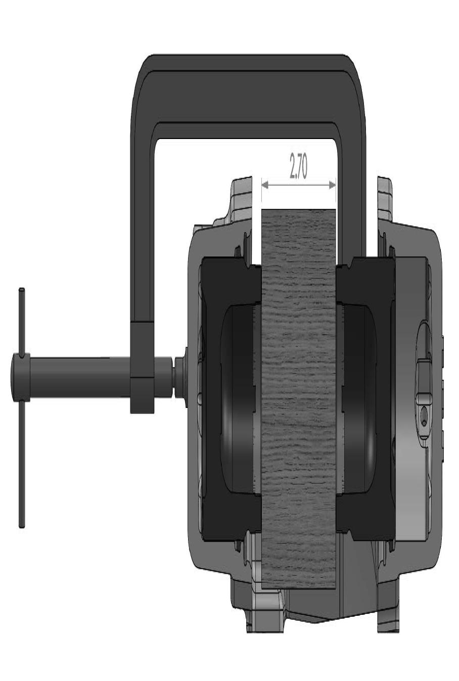 6. Apply low air pressure (no more than 25 psi) to the fluid port in the caliper to extend the pistons out to the wood block. Wood Block Figure 5: Illustration of Steps 5 and 6. 7.
