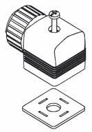 to DIN EN 175301-803 Form A (previously DIN 43650) Cable plug includes flat seal and fixing screw. For other cable plug versions acc.