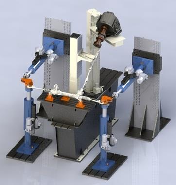 5 Axis System Working Conditions Number of Axes: 5 (2 lateral forces, 2 vertical forces, 1 steering wheel motor torque) Dimensions: 2000 x 3000 mm Stand Control: NI CRIO Steering Wheel Actuator: