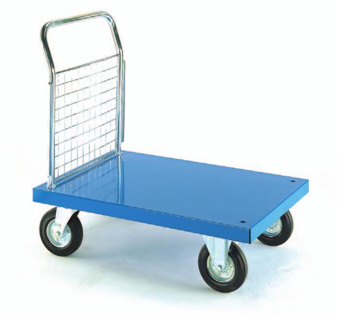 44 Colour Range Coloured platform trucks 700 kg capacity High quality powder coated decks in a range of attractive colours, with bright zinc plated fi xed mesh ends and