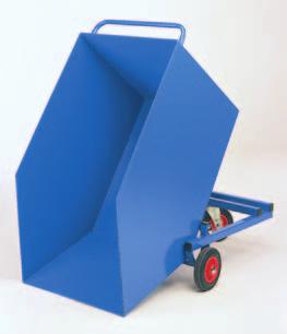 46 Skips and Bins Tipping Plastic Skip Bins Moulded food grade polythene tank Easy to clean, resists most hazardous liquids Tank supported by tubular