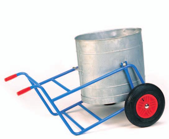 Skips and Bins 47 Wheelbarrow Skip Capacity 250kg Fully welded construction in sheet steel with formed top edge and front nose