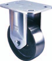 A well established range of heavy gauge forged steel castors with hardened ball race swivel heads that serve as both thrust and radial bearings.