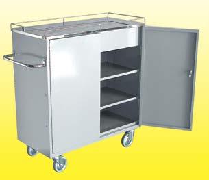 Hospitality Room Service & Houskeeping Trolleys A range of trolleys designed for use during the daily housekeeping and cleaning duties at hotels, motels, rest homes