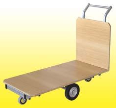 woodgrain Melamine TABLE TROLLEYS are supplied in two standard sizes. Choose either shelves or trays.