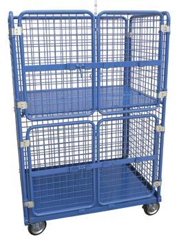zincplated finish. Drop-in shelves are removable. Wire mesh has an excellent strength to weight ratio.
